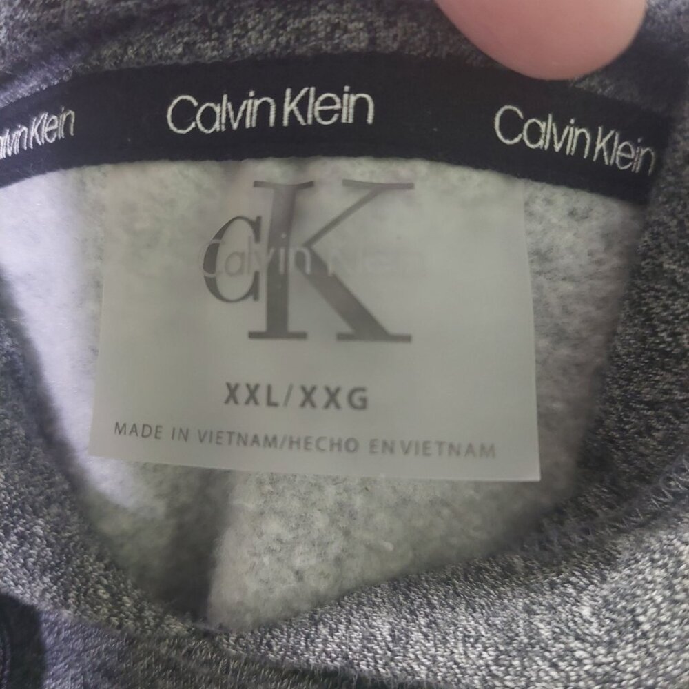 Calvin Klein Women's Gray Cut Off Hoodie Sweatshirt Size XXL Cozy - Picture 4 of 11